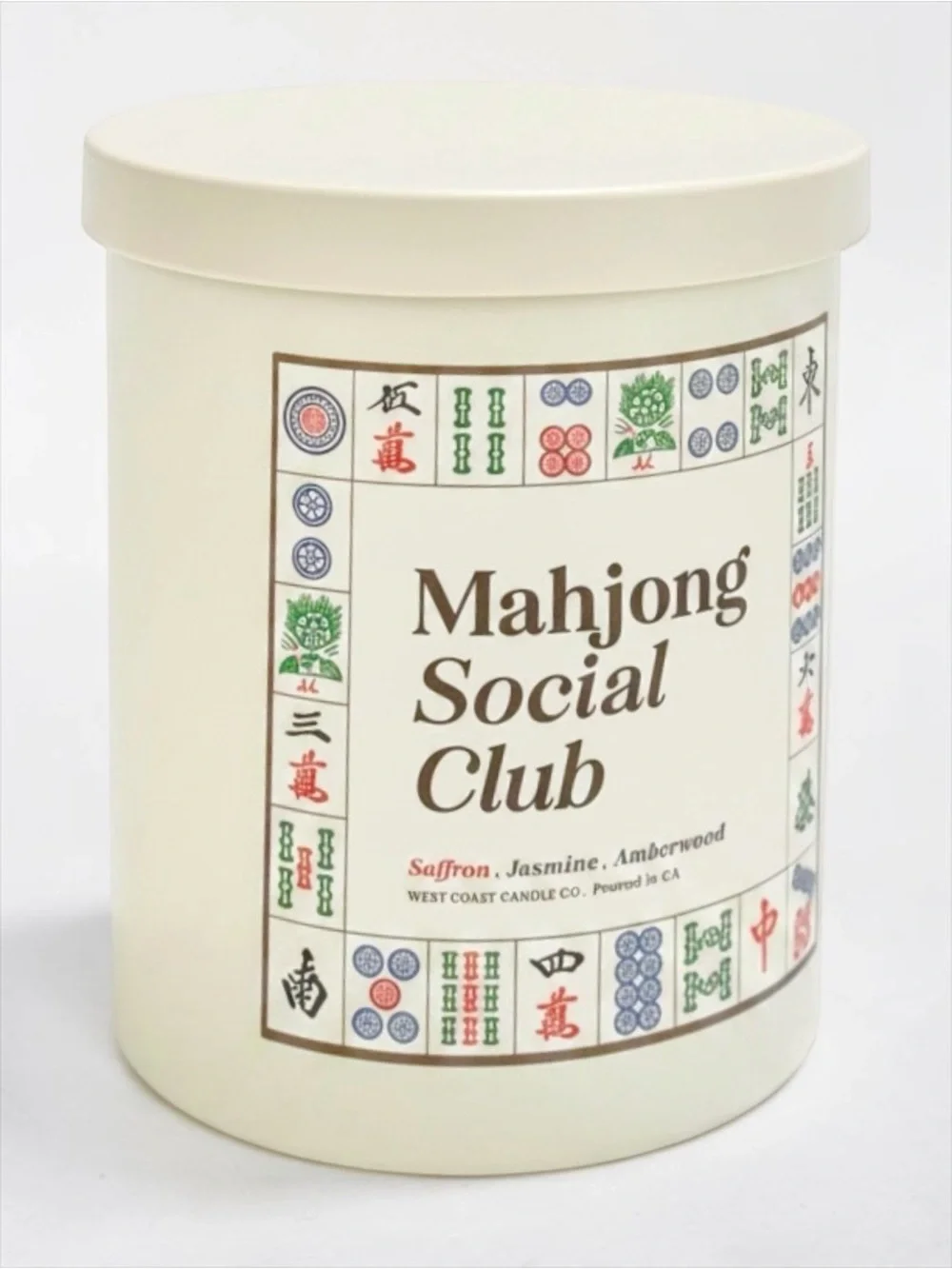 Mahjong Social Club Candle NWT Saffron Jasmine Amberwood Luxury Gift Jar